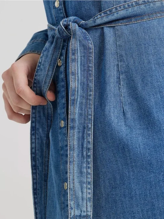 NWOT Wrangler Retro Denim Shirt Dress - Picture 4 of 7